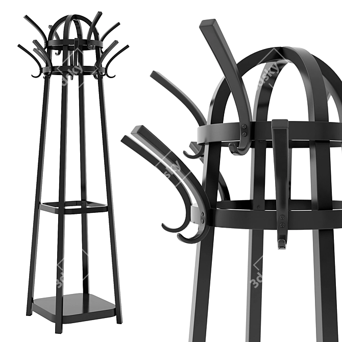 Vintage Elegance: KOLO MOSER Clothes Rack 3D model image 1