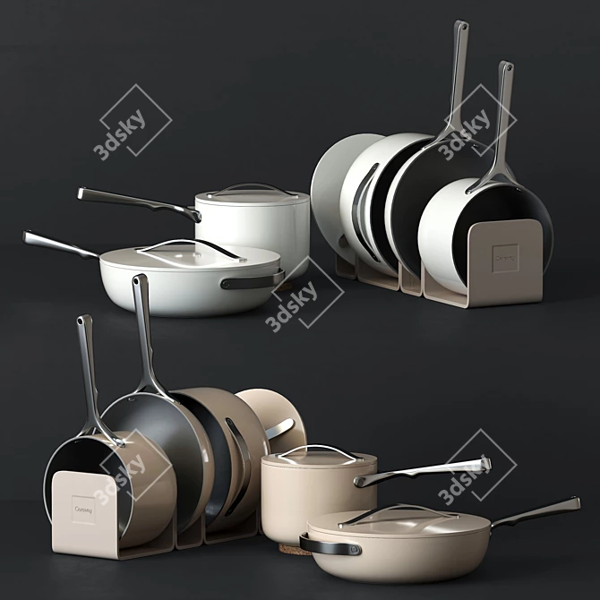 Caraway Kitchen Set: White & Cream 3D model image 1