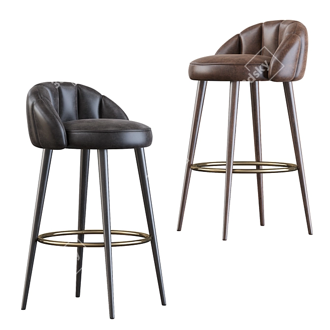 Olympia Bar Stool: Handcrafted Elegance 3D model image 1