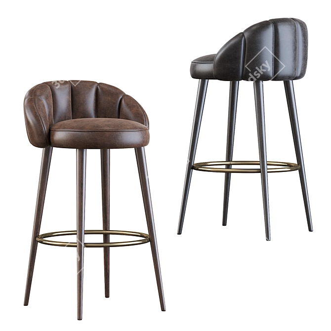 Olympia Bar Stool: Handcrafted Elegance 3D model image 2