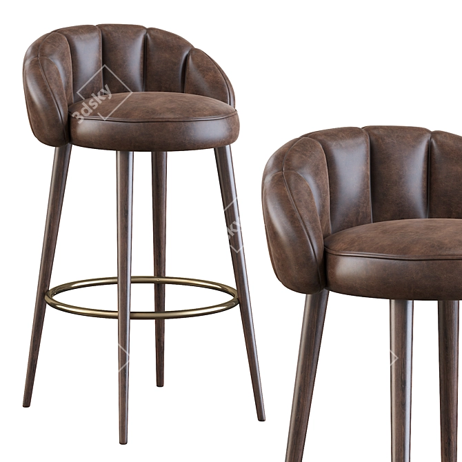 Olympia Bar Stool: Handcrafted Elegance 3D model image 3