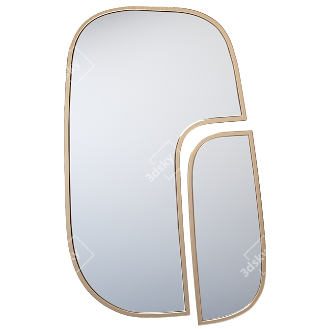 Vintage Brass Mirror Set, Iodus 3D model image 1