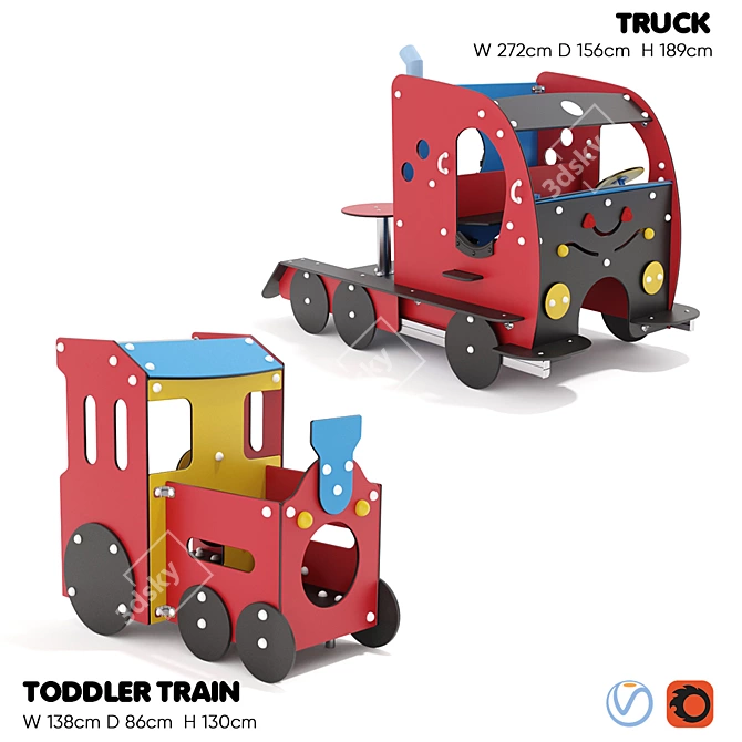 KOMPAN Transport Playset 3D model image 6