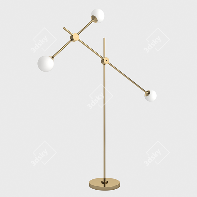 Modern Tilted Glass Floor Lamp 3D model image 1