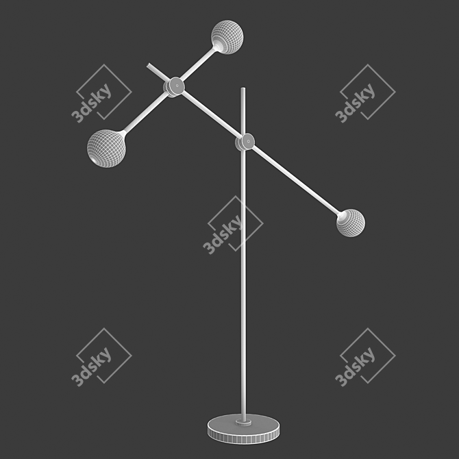 Modern Tilted Glass Floor Lamp 3D model image 3