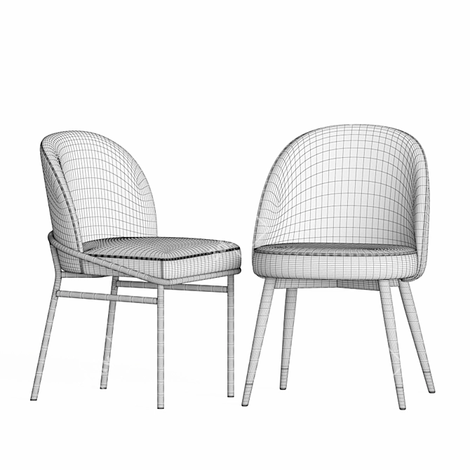 Elegant Willis & Cooper Dining Chair Set 3D model image 4