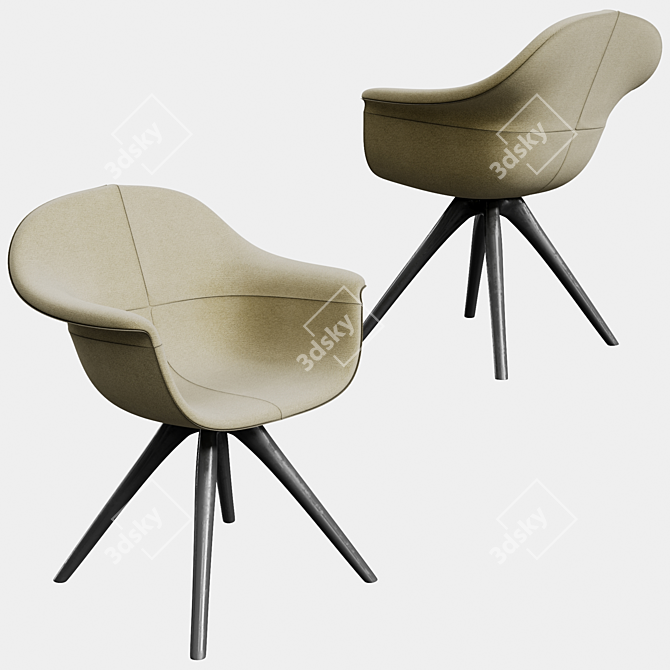 Sleek Contemporary Chair: Modern Style, Comfortable Seating 3D model image 1