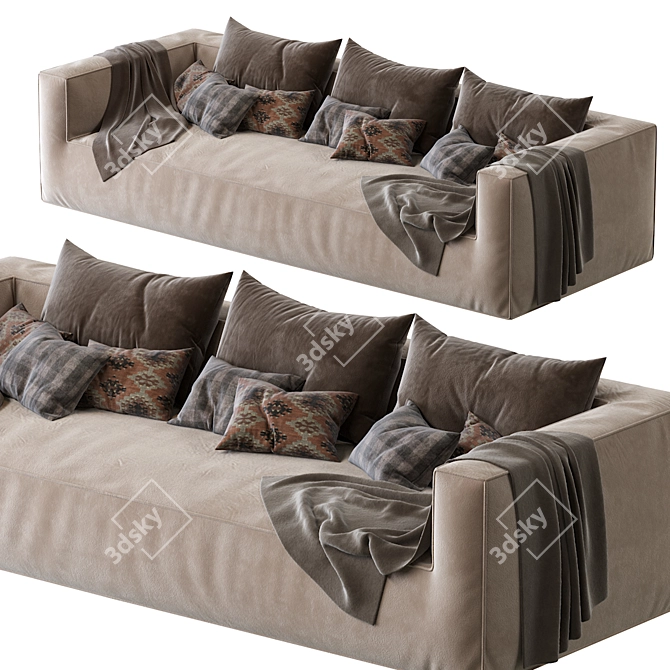 Gogan Extra-Large Sofa: Sleek Design, Stunning Comfort 3D model image 2