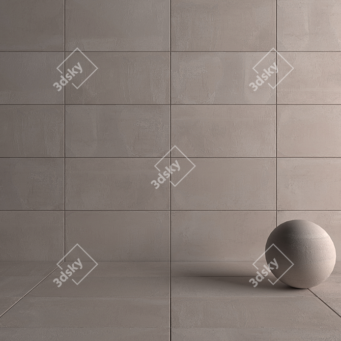 Concrete Wall Tiles: Concrea Bone Collection 3D model image 4