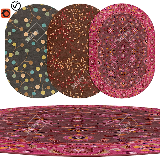 Premium Oval Rugs | Fourteen 3D model image 1