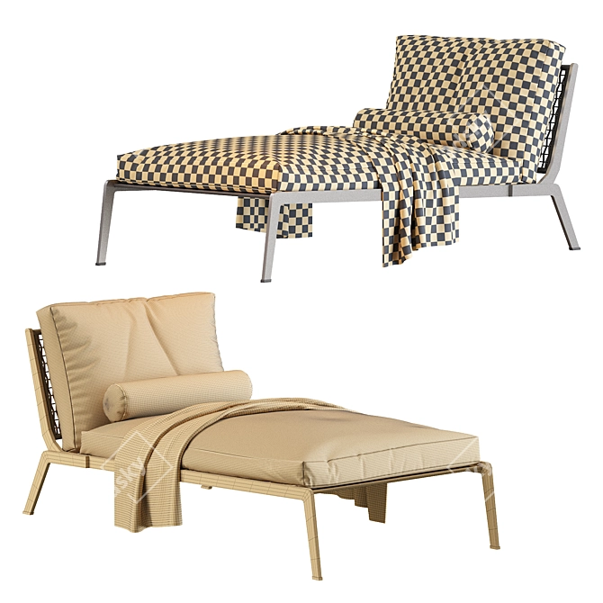 Modern Flexform Happy Chaise Lounge 3D model image 4