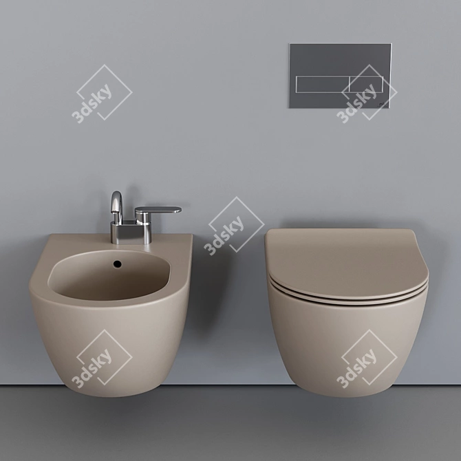 App Wall-Hung WC & Bidet 3D model image 3