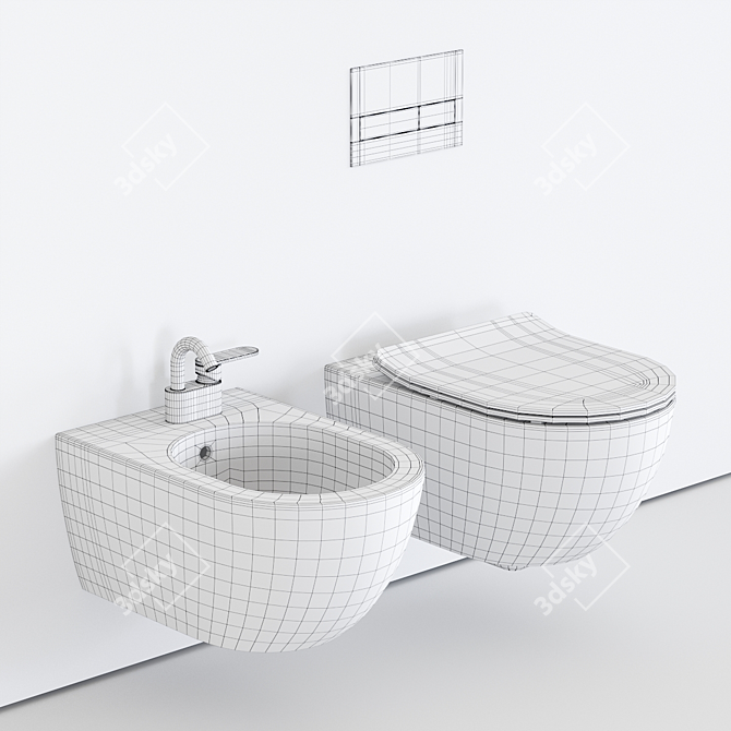 App Wall-Hung WC & Bidet 3D model image 5