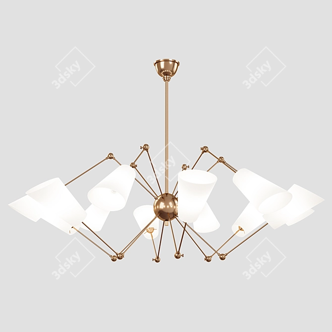 Hudson Valley Buckingham Brass Chandelier 3D model image 1