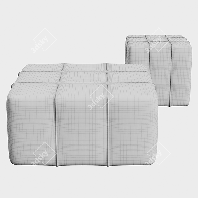 Versatile Square Pouf 40x40x40cm 3D model image 2