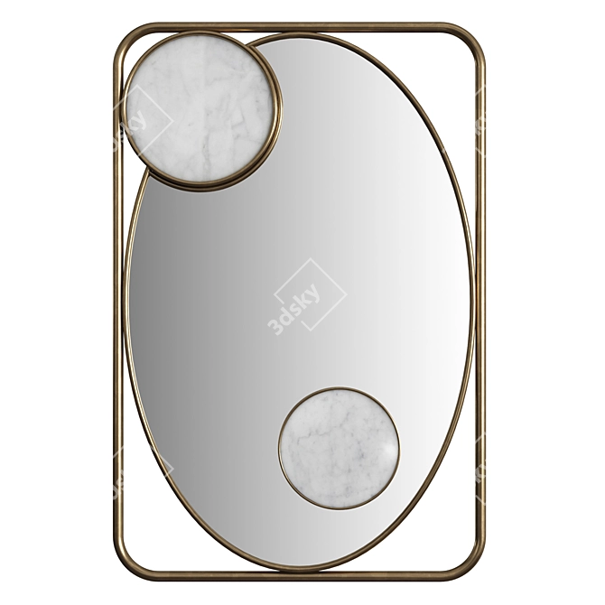 Refined Rectangular Mirror: Theodore Alexander 120/80/5cm 3D model image 3