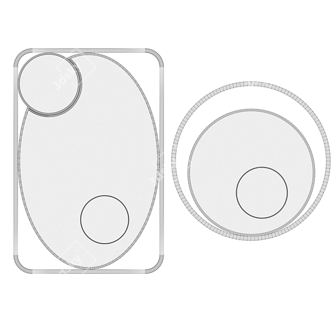 Refined Rectangular Mirror: Theodore Alexander 120/80/5cm 3D model image 4
