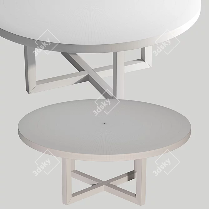 Rustic Concrete & Reclaimed Pine Dining Table 3D model image 5