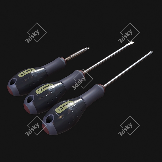 Durable Steel Screwdriver 3D model image 2