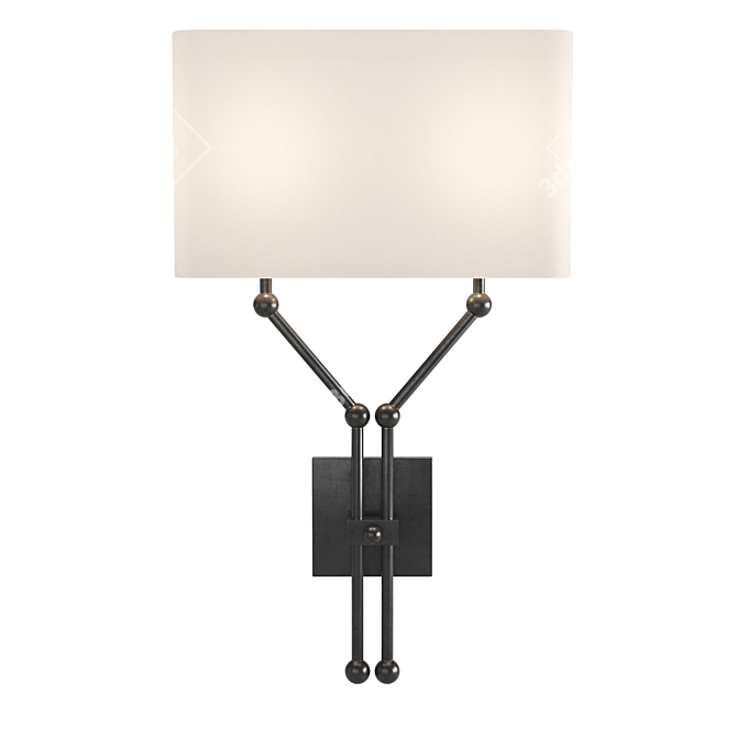 Elegant Bronze Wall Sconce 3D model image 1