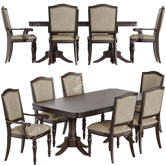 Elegant Dining Set: Wayfair Rheems Collection 3D model image 5