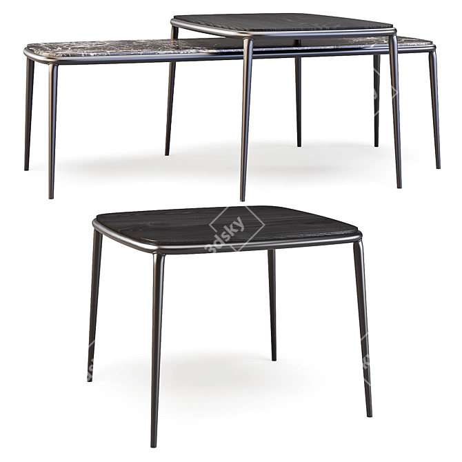 Minimalist Midj Lea Coffee Table 3D model image 2