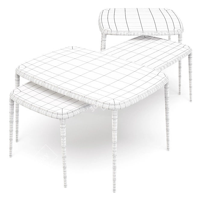 Minimalist Midj Lea Coffee Table 3D model image 3
