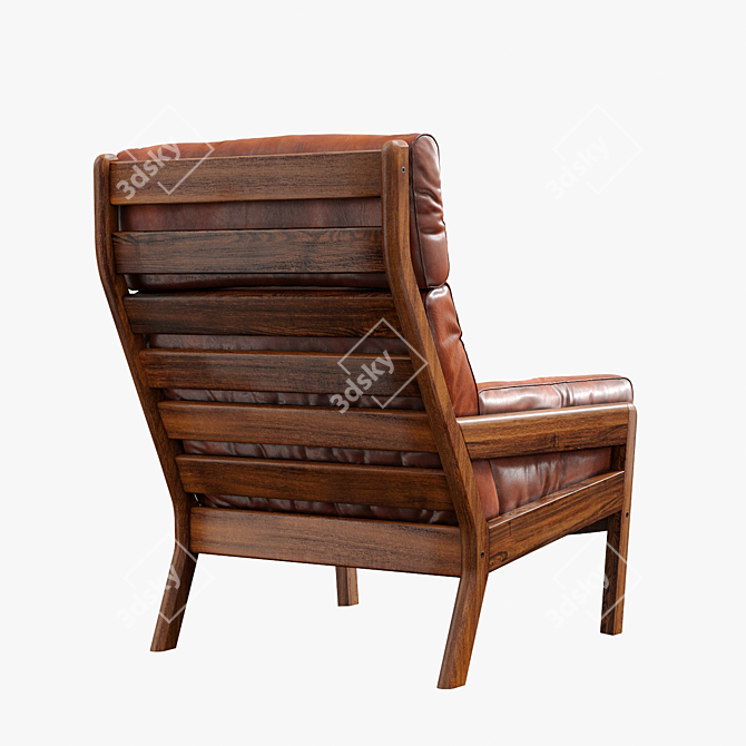 Elegant Nordic Design Easy Chair 3D model image 2