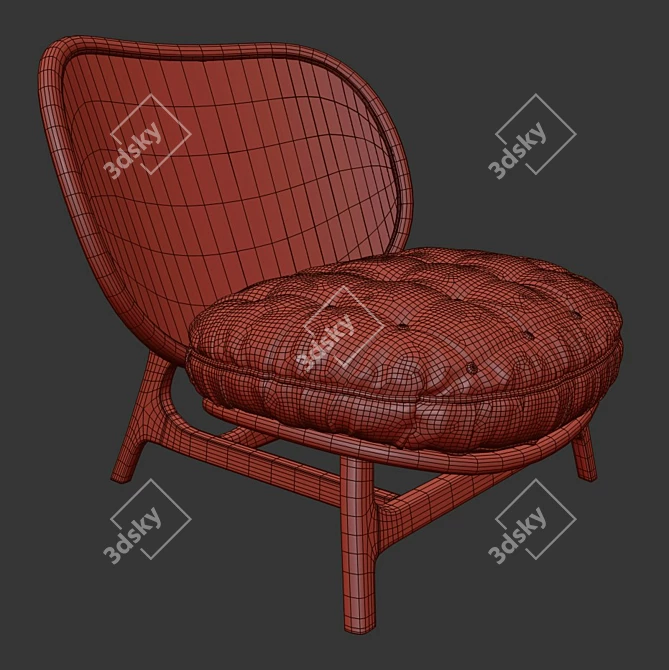 Elegant Rattan Nautico Sofa 3D model image 4