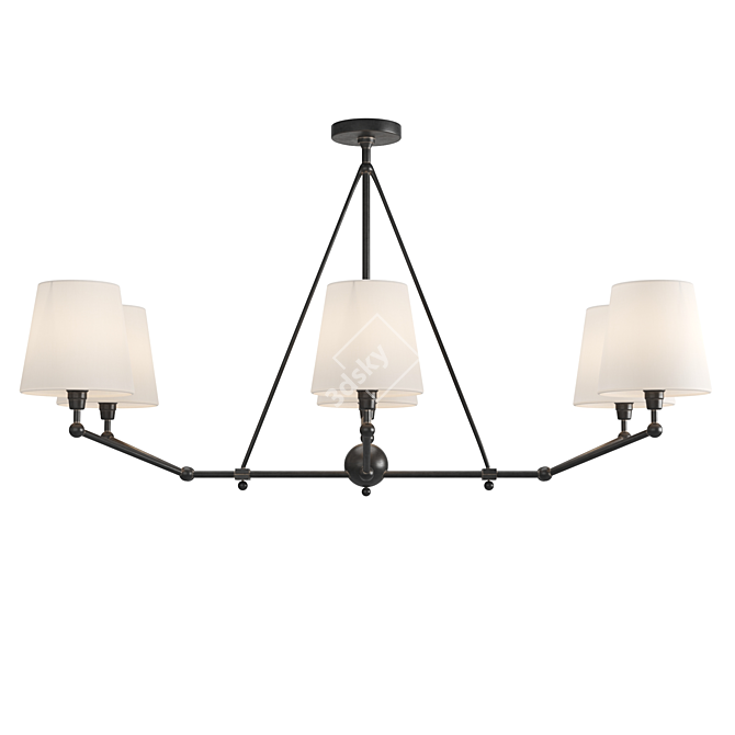 Bronze Barrington Chandelier - Elegant Lighting Statement 3D model image 1