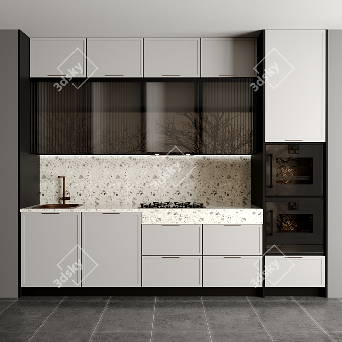Modern Kitchen Interior Design 3D model image 4