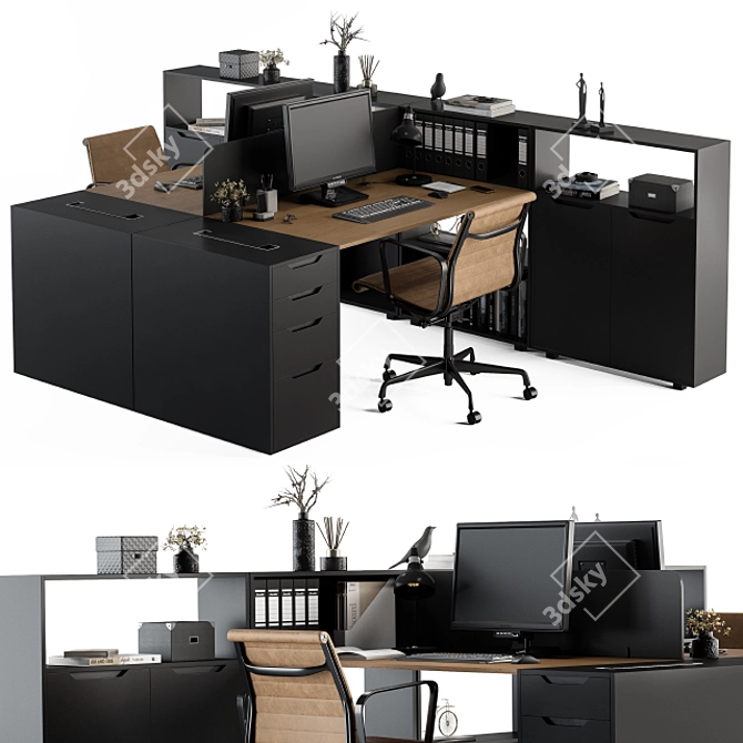 Modern Office Furniture Set 3D model image 1