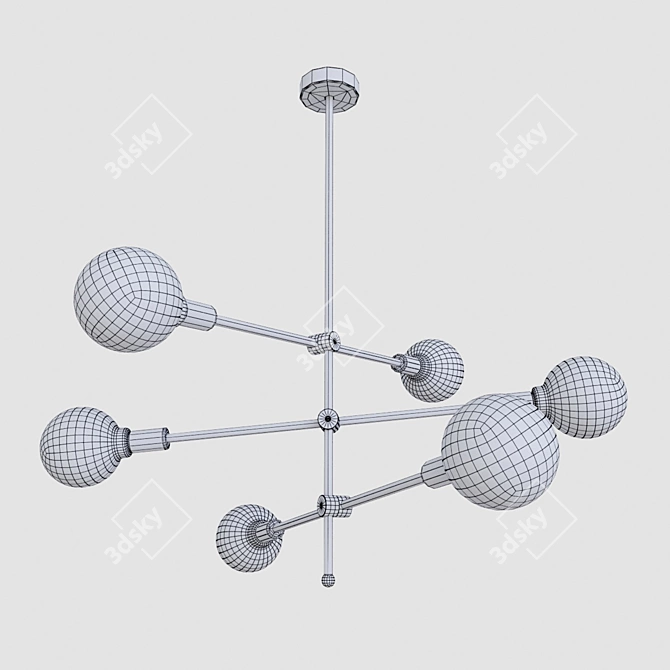 Sleek Hikari Sputnik Chandelier 3D model image 8