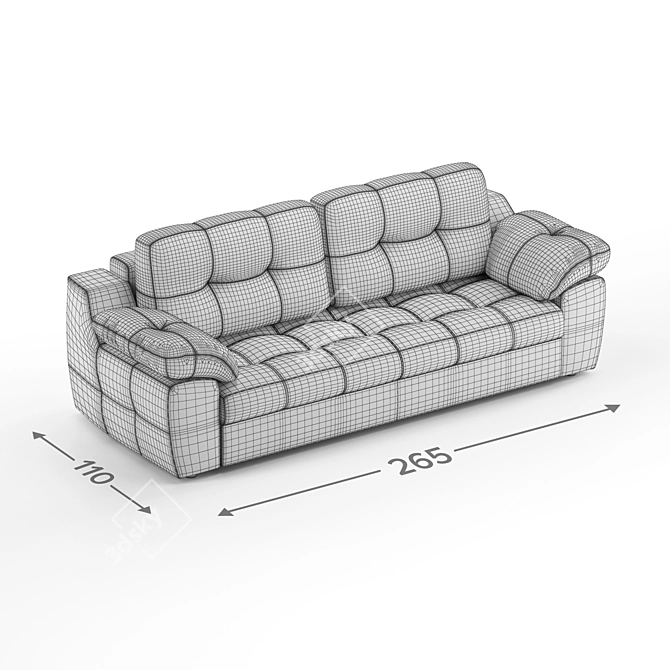 Luxurious Skai 3r Dollaro Sofa 3D model image 5