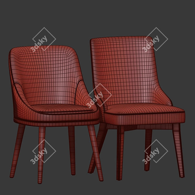 Elegant Misool & Medea Dining Chair Set 3D model image 4