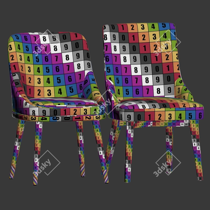 Elegant Misool & Medea Dining Chair Set 3D model image 5