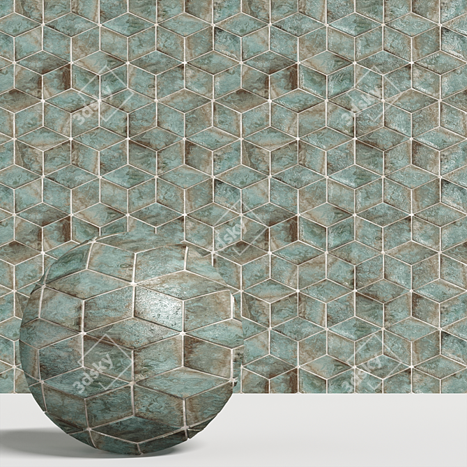 Roman Rhombus Clay Tiles - Unique Beauty 3D model image 8