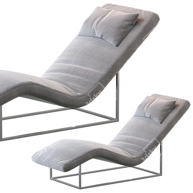 Stylish Chaiselongue by Alberta Salotti 3D model image 2