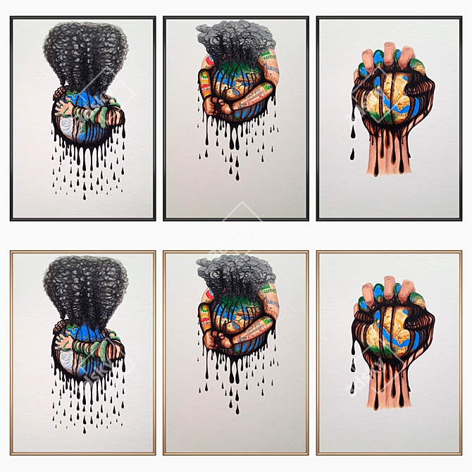 Modern Wall Art Set 2089 3D model image 2
