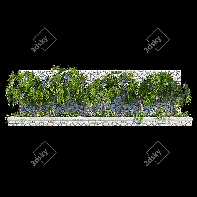 Tropical Beauty Bundle: Philodendron Sello + Epipremnum Aureum 3D model image 6