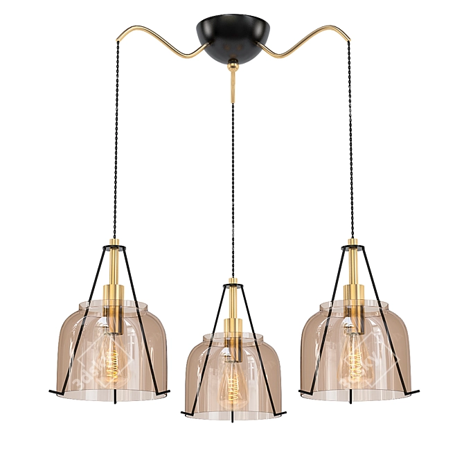 Elegant Rivoli Pilar Pendant Light 3D model image 1