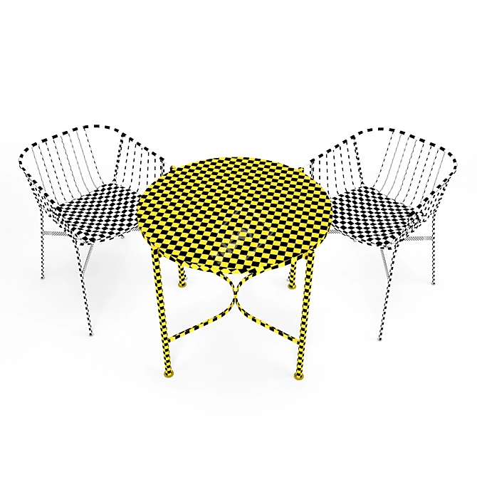 Elegant Wire Grid Chair 3D model image 8