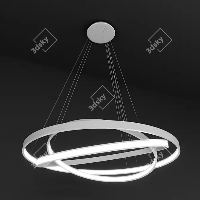 Sleek White Halo Pendant 3D model image 2