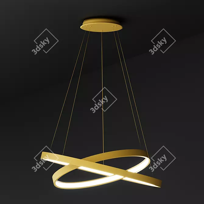 Modern Gold Halo Pendant Lamp - ULIGHT 3D model image 1
