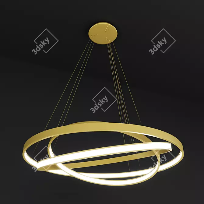 ULIGHT Gold Haloin Pendant Lamp 3D model image 2