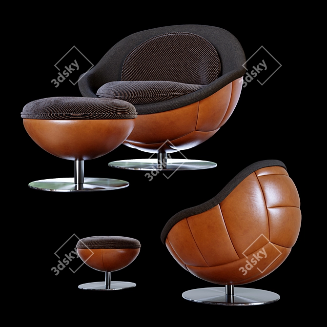 Wembley Retro Lounge Chair 3D model image 1