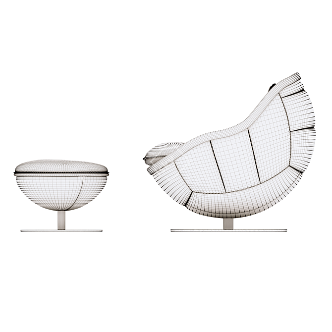 Wembley Retro Lounge Chair 3D model image 4