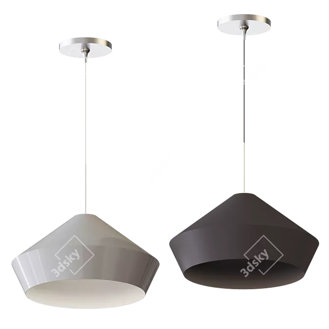 Modern Matte Pendant Light 3D model image 1