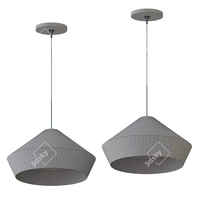 Modern Matte Pendant Light 3D model image 2