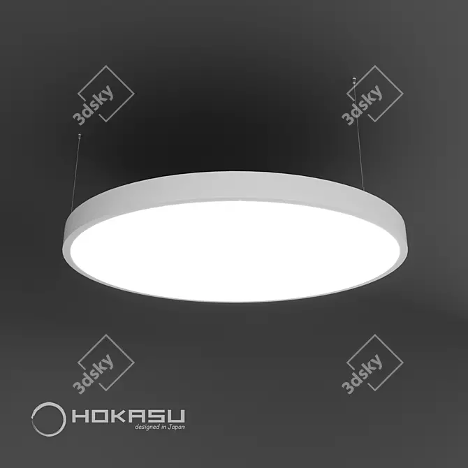 HOKASU Sun Hang Pendant: Modern Matte Design, Adjustable Lighting 3D model image 2